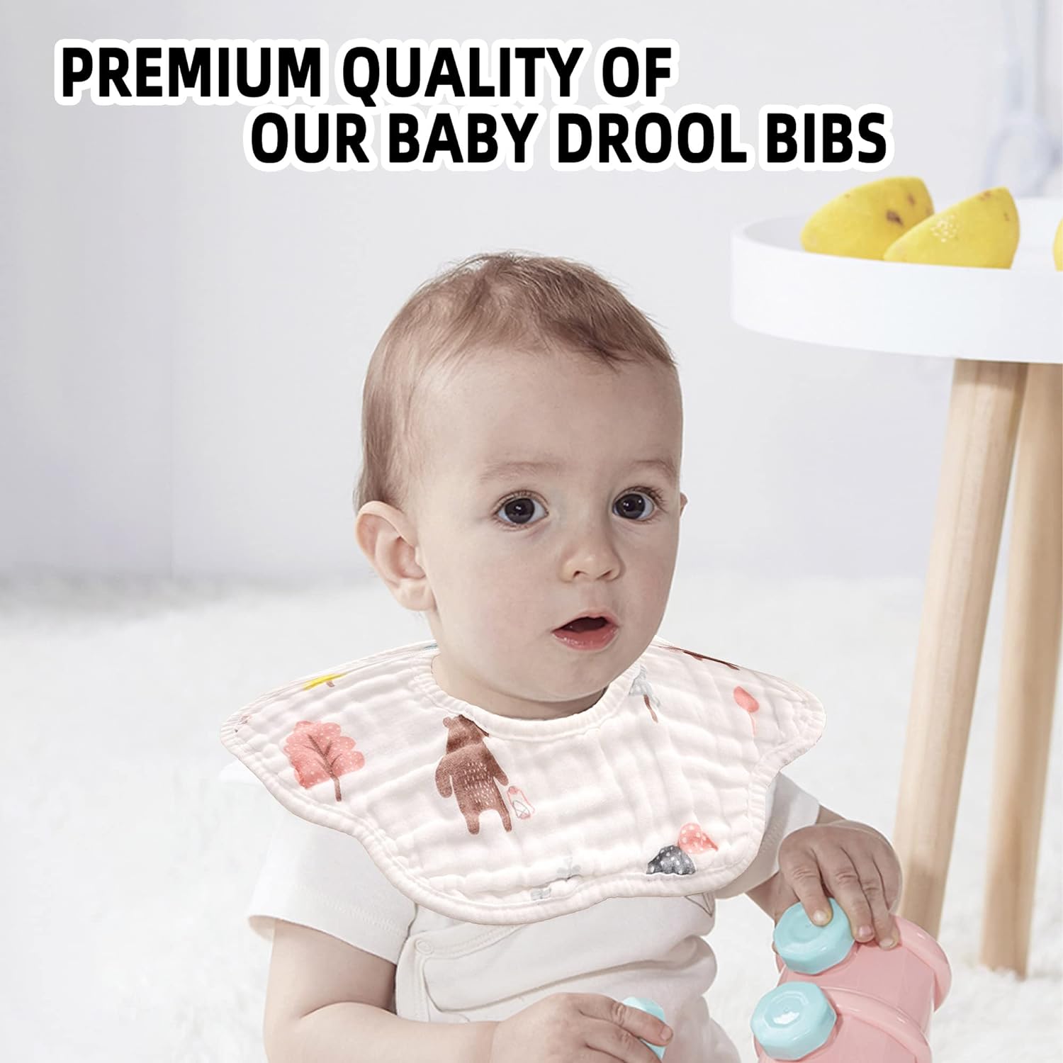 MERLINAE Muslin Bibs, Baby Bandana Drool Bibs 360 Bibs for Boys Girls Newborn Infant for Drooling and Teething,100% Organic Cotton and Super Absorbent Hypoallergenic Pullover Baby Bibs - Image 6